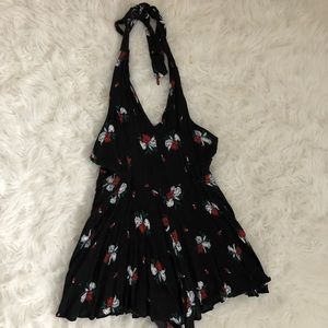 Free People black and floral romper